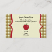 School Media Specialist Gingham Visitekaartje (Achterkant)