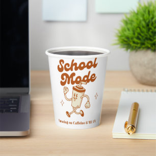 School Mode: Hardlopen op cafeïne & Wi-Fi – Mok Papieren Bekers