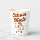 School Mode: Hardlopen op cafeïne & Wi-Fi – Mok Papieren Bekers (Voorkant)