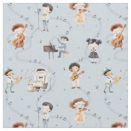 School Music Band Note Sign Blue Stof