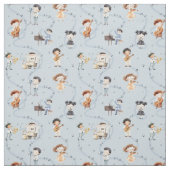 School Music Band Note Sign Blue Stof (Swatch)