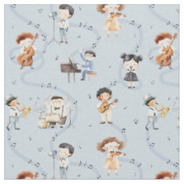 School Muziekgroep Noot Teken Blauw Stof
