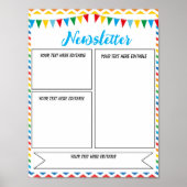 School Nieuwsbrief bewerkbare Sjabloon Poster (Voorkant)