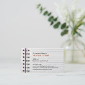 School Notitieboek Private Tutor Visitekaartje (Staand voorkant)
