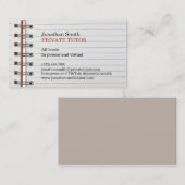 School Notitieboek Private Tutor Visitekaartje (Voorkant / Achterkant)