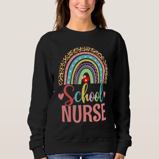School Nurse Boho Rainbow Leopard Nurse Week 2022  Trui (Voorkant)