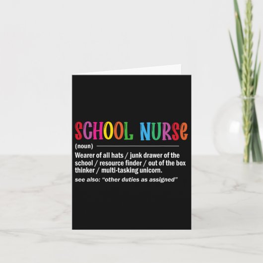 School Nurse Definition CK to School Fun Kaart (Voorkant)