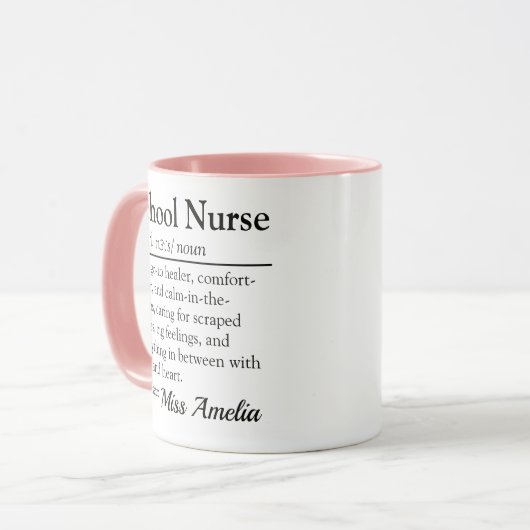 School Nurse Definition Custom Appreciation Mok (Voorkant links)
