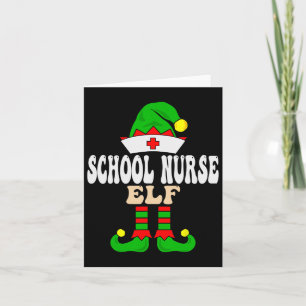 School Nurse Elf Xmas Matching Family Group Christ Kaart