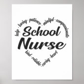 School Nurse Heart Word Cloud Poster (Voorkant)