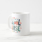 School Nurse - Leuke kleurrijke speelse ontwerp Koffiemok (Voorkant links)