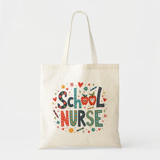 School Nurse - Leuke kleurrijke speelse ontwerp Tote Bag (Voorkant)