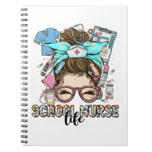 School Nurse Life Messy Bun Notitieboek