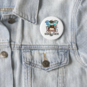 School Nurse Life Messy Bun Ronde Button 5,7 Cm (In situ)