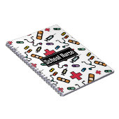 School Nurse Medical Pattern Fun Notes Notitieboek (Rechterzijde)