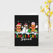 School Nurse Squad Reindeer Snowman Gingerbread Ch Kaart (Gele Bloem)