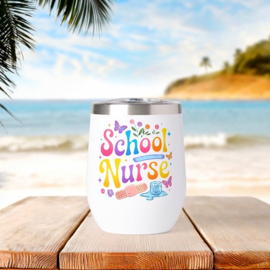 School Nurse Thermal Wine Tumbler (Strand (Gedraaid)  )