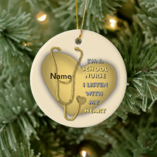 School Nurse Yellow Heart ornament