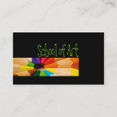 School of Art Teacher Kleurrijke potloden Kaart Visitekaartje (Voorkant)