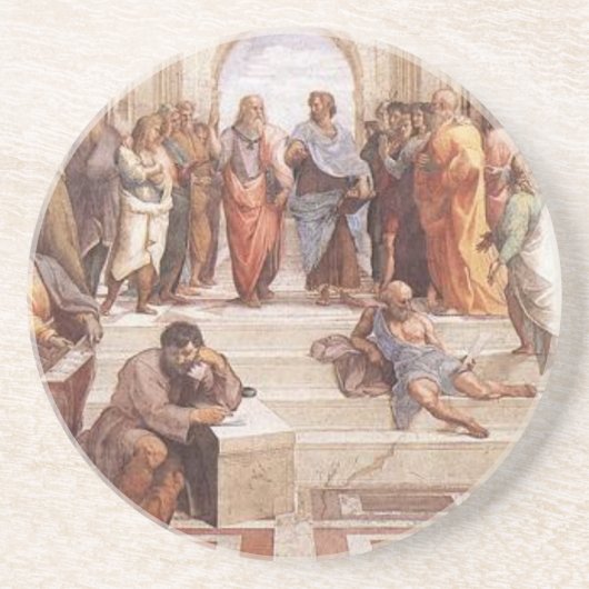 School of Athens Zandsteen Onderzetter (Voorkant)