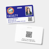 School of bedrijfsfoto ID Navy Blue badge (Voor- en achterkant)