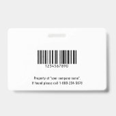 School- of bedrijfsfoto ID Periwinkle blauwe badge (Achterkant)