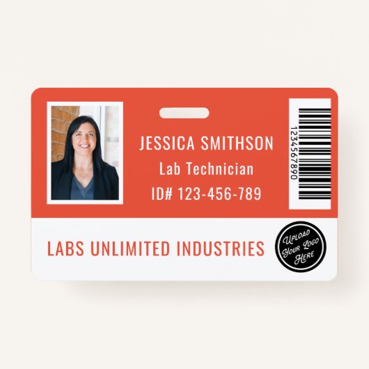 School of Business Foto ID Coral Sinaasappel Badge (Voorkant)