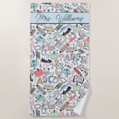 School of Cute Summer Beach Towel Strandlaken (Voorkant)