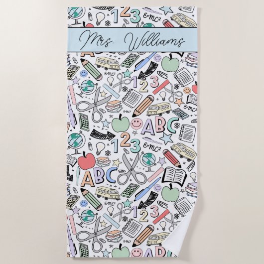 School of Cute Summer Beach Towel Strandlaken (Voorkant)