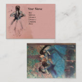 SCHOOL OF DANCE BALLERINA, ROZE BLAUWE BALLETDANSE VISITEKAARTJE (Voorkant / Achterkant)