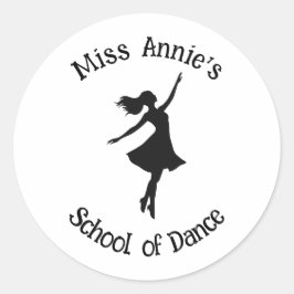 School of Dance Dancer Silhouette  Ronde Sticker
