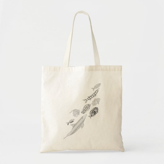 School of Fish Adult Coloring Canvas tas (Voorkant)