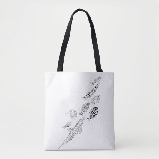 School of Fish Adult Coloring Full Tas (Voorkant)