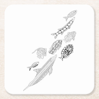 School of Fish Adult Coloring Paper Onderzetter