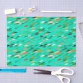 School of Fish, Aqua, Green and Gold Tissuepapier (Craft)