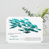 School of Fish bruiloft uitnodiging (Staand voorkant)