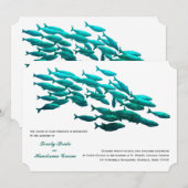 School of Fish bruiloft uitnodiging (Voorkant / Achterkant)