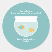School of Fish Classroom Valentijns Ronde Sticker (Voorkant)