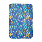 School of Fish, Dark Blue, White en Turquoise Badmat (Voorkant Verticaal)