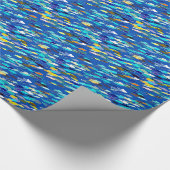 School of Fish, Dark Blue, White en Turquoise Cadeaupapier (Hoek)