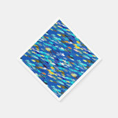 School of Fish, Dark Blue, White en Turquoise Servet (Hoek)