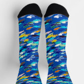 School of Fish, Dark Blue, White en Turquoise Sokken (Top)