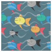 School of Fish Fabric Stof (Close Up)