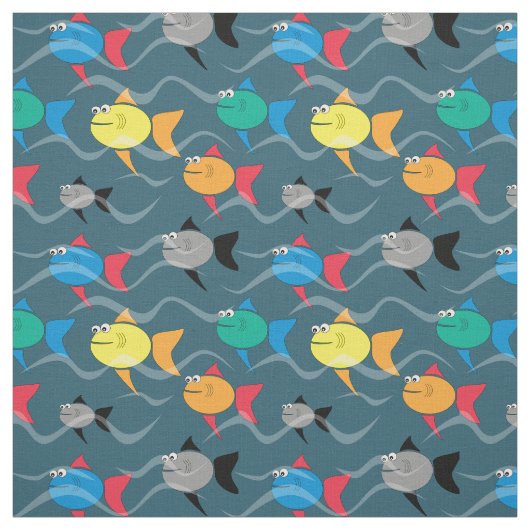 School of Fish Fabric Stof (Swatch)