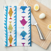 School of Fish on Kitchen Towel Theedoek (Quarter Fold)