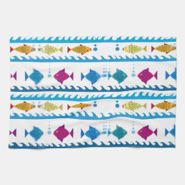 School of Fish on Kitchen Towel Theedoek