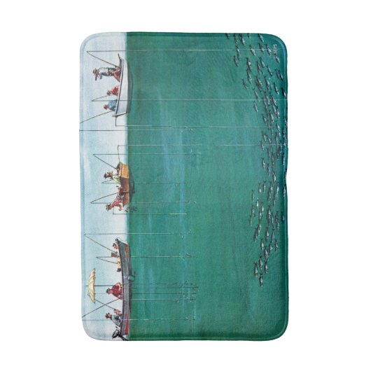 School of Fish Onder Lines van Thornton Utz Badmat (Voorkant Verticaal)