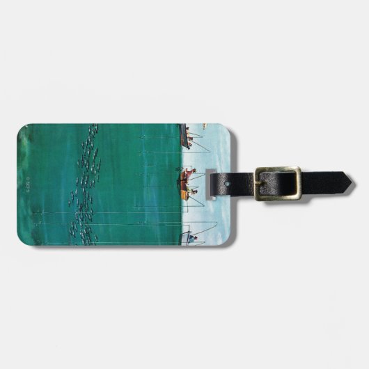 School of Fish Onder Lines van Thornton Utz Bagagelabel (Voorkant horizontaal)