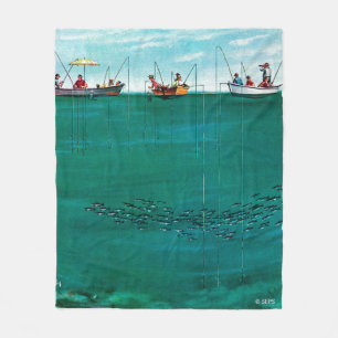 School of Fish Onder Lines van Thornton Utz Fleece Deken
