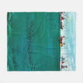 School of Fish Onder Lines van Thornton Utz Fleece Deken (Voorkant (Horizontaal))